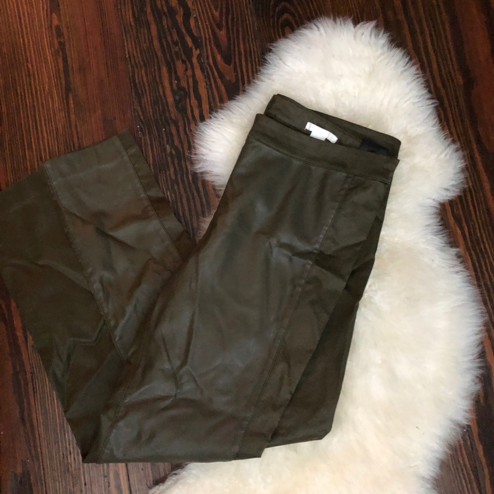 H&M faux leather leggings- olive green